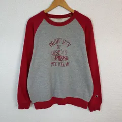 Champion チャンピオン  スウェット ラグランスリーブ カレッジプリント グレー レッド LARGEサイズ メンズ 古着 ヴィンテージ アメカジ