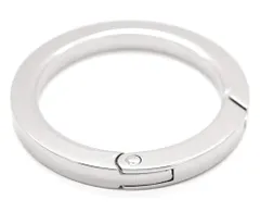 【在庫セール】丸型 カラビナ キーホルダー キーリング 4個セット軽量 収納 固定しやすく 外しやすい ワンタッチ オシャレ (内径25mm シルバー)