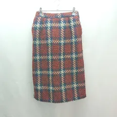 ◇ HUNCH ハンチ 冬物 厚手 バックスリット ｳｴｽﾄファスナー ロング タイト スカート サイズM オレンジ レディース E  【1308160057018】