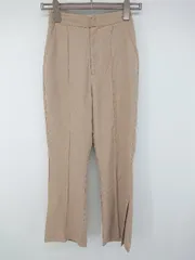 ◇ JEANASIS ジーナシス センタプレス バックウエストゴム ストレート パンツ サイズF ベージュ レディース P  【1308160087732】