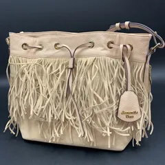 74 Samantha Vega サマンサヴェガ Fulfilled Love ショルダーバッグ ベージュ フリンジ チャーム付き レディース 鞄 IB-00070