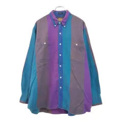 90年代 CHAPS チャップス ラルフローレン フランネルシャツ ストライプ マルチカラー(メンズ XL)中古 古着 U6658