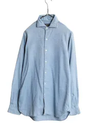 【お得なクーポン配布中!】 ポロ ラルフローレン 長袖 シャツ メンズ S / 古着 コットン 長袖シャツ ドレス ワイシャツ 無地 ワンポイント 刺し子 カジュアル ブルー