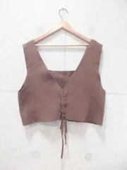 AMERICAN HOLIC アメリカンホリック ベスト ビスチェニット 無地 ブラウン Lサイズ HA26L2X0400