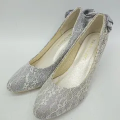 ◇ リバティードール ハイヒール　レース加工　キュート　ガーリー パンプス サイズM グレー系 レディース E  【1507080006490】