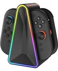 【2025新登場】Joy-Con 2 充電スタンド Nintendo Switch 2対応 4台ジョイコン同時磁気充電 RGBライト USB-C ケーブル付属 Switch 2 用コントローラー 充電器