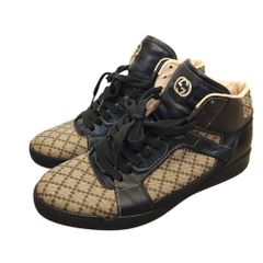GUCCI グッチ インターロッキング Gロゴ ディアマンテ ハイカット スニーカー 296016 9 ブラック/ブラウン