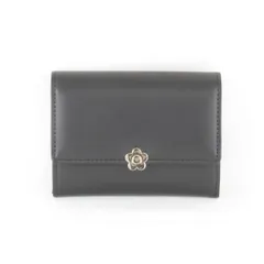 美品『USED』 マリークヮント カードケース レザー ブラック×パープル