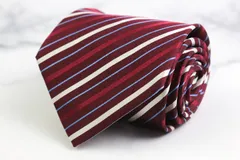 マリオヴァレンティノ ブランド ネクタイ シルク ストライプ柄 PO メンズ ワインレッド MARIO VALENTINO 【中古】