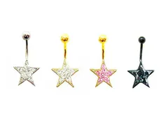 １４Ｇきらりミニストーンスター ボディピアス ヘソピアス へそピアス ヘソピ