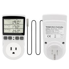 【迅速発送】センサー付きスマート水族館温度制御ソケット デジタル温度制御スイッチカウントダウン 大画面アメリカ標準温度制御検出器 RUIZHI 水族館サーモスタット 爬虫類冷蔵庫 温室種子発芽摂取タイマー