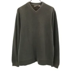 L.L.Bean エルエルビーン 長袖 Vネック ニット SM カーキ アウトドア メンズ 古着