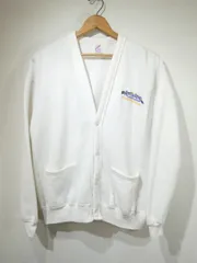 USA アメリカ 製 90s ビンテージ JERZEES ジャージーズ ARROW HEAD 刺繍 ホワイト スウェット カーディガン カーデ XL位 RUSSELL ラッセル 80s 70s