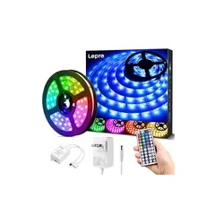 Lepro LEDテープライト 防水 RGB 5m 150連 SMD5050 DIY マルチカラー 間接照明 44キーリモコン 調光調色 両面テープ カット可能 取付簡単 看板 天井 棚下 コレクション ゲーム室 装飾用 2年間付き 1