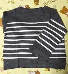 お値下げ❗️UNIQLO ボーダーセーター(グレー)  大きいサイズ　used