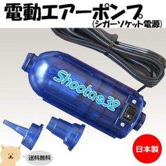 空気入れ 電動エアーポンプ PT307 ブルー アクセサリーソケット電源 浮き輪 ゴムボート
