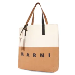 MARNI マルニ バッグ 22SS バイカラー ロゴ ショルダー トート ショッピングバッグ 肩掛け カバン ベージュ アイボリー イタリア製 ブランド【メンズ】のサムネイル