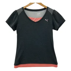 PUMA プーマ ロゴ パフスリーブ半袖Ｔシャツ sizeM/チャコール