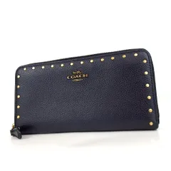 COACH コーチ 長財布 スタッズ ビーズ ラウンドファスナー ジップ グレー COACH コーチ長財布 スターダスト スタッズ ラウンドジップ