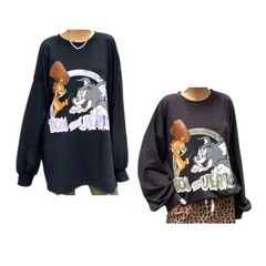 TOM&JERRY トムとジェリー レディースロンT 長袖tシャツ 長袖 春 秋 大きめ ゆったり かわいい おしゃれ ドルマン