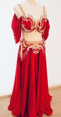 ベリーダンス　衣装　赤　マリアデザイン 新品】ベリーダンス衣装 Mサイズ 赤 - メルカリ