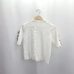 ◇ ⊂ ◎ ●未使用● one after another NICE CLAUP リブ 半袖 カットソー サイズF ホワイト レディース E  【1503050018678】