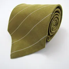 ダナキャラン ブランド ネクタイ ストライプ柄 シルク アメリカ製 未使用タグ付 PO メンズ カーキ Donna Karan