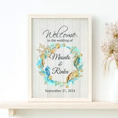 海 リゾート婚 ハワイ ウェルカムボード 結婚式 ナチュラル ウェディング ｜ ペーパーアイテム ｜ 受付 A4/A3/A2/A1 ハワイ 沖縄