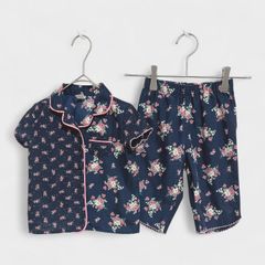 【訳アリ】【GAP】『ギャップ』【ベイビー】『花柄パジャマ』[上下セット] セットアップ ネイビーピンク系 (80cm) 商品A2312 管理E