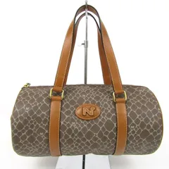 ニナリッチ ボストンバッグ ジラフ柄 トートバッグ 鞄 カバン ブランド レディース ブラウン NINA RICCI 【中古】