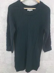 ◇ grove グローブ 長袖 ミニ ケーブル ニット ワンピース M ネイビー *  【1002799979832】