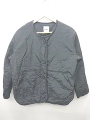 ◇ koe コエ ノーカラー 薄手 ジップアップ 中綿 長袖 ブルゾン ジャンパー サイズF ブラック レディース P  【1407260030157】