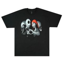 맨즈 T셔츠 나이트메어 비포어 크리스마스 TEE 캐릭터 T셔츠 블랙 블랙 레드 공포 T셔츠 크리스마스 남녀 겸용 반소매 TSHIRTS 캐릭터 T 영화 T MOVIE T 하트 레이디스