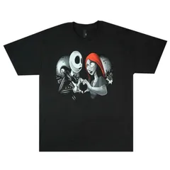 メンズ Tシャツ ナイトメア ビフォア クリスマス TEE キャラクターＴシャツ ブラック 黒 赤 ホラーTシャツ クリスマス 男女兼用 半袖 TSHIRTS キャラＴ 映画T MOVIE T ハート レディース