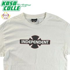 【INDEPENDENT】インディペンデント ネームロゴプリントTシャツ（ホワイト）/ 90’s / NHSタグ / L