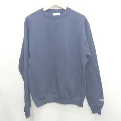 ◇ ⊇ Champion チャンピオン 袖口ロゴ刺<!-利用不可文字-!> 長袖 トレーナー サイズS ネイビー レディース メンズ E  【1502060006170】