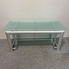 中古品】ハヤミ工産 アイアンフレーム ガラス天板 TVボード テレビ台