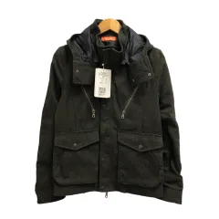 ハイダウェイ ニコル HIDEAWAYS rhenium コート ジャケット 長袖 無地 フード ウール混 コットン混 46 茶 ブラウン