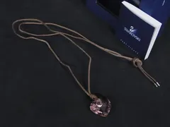 ■美品■ SWAROVSKI スワロフスキー ハート ネックレス ペンダント アクセサリー レディース ブラウン系×ピンク系 DI9360