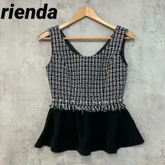 rienda リエンダ ミックスツイードコンビTOP 柄ブラック ★ ■◆のサムネイル