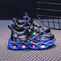 ウルトラマン靴スニーカー光る靴LEDキッズ 子供靴 男の子 女の子 滑り止め 通学履き 軽量 通気 柔軟通園　通学