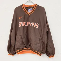 古着 used　90s　Reebok　リーボック　NFL　PRO LINE　プルオーバージャケット　ヴィンテージ　茶　Lサイズ