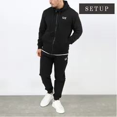 MPORIO ARMANI EA7 エンポリオ アルマーニ イーエーセブン 8NPV63 PJVRZ メンズセットアップ 上下セット スウェット スウェットパンツ パーカー ロゴ フーディー ジップアップ ブランド