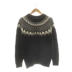 美品 BATONER バトナー ノルディック柄 モヘヤニット セーター 1 ブラック系 マルチカラー レディース 古着 中古 USED 美品 BATONER バトナー ノルディック柄 モヘヤニット セーター 1