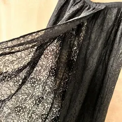 スピックアンドスパン　レーススリットロングスカート 黒 spick and span