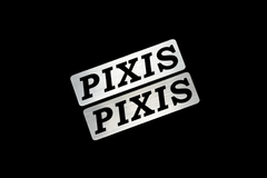 EE-521-2 PIXIS 銀黒 アクリル2層 ステッカー トヨタ ピクシス スペース バン エポック トラック 前期 後期 モデリスタ 2枚1セット