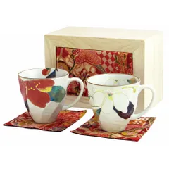 ☆ 花かいろう ☆ ペアマグカップ ちりめん木箱入り ペアマグカップ 木箱入り 日本製 ペア マグカップ マグ カップ コップ 陶器 セラミック お揃い 夫婦 岐阜県多治見 美濃焼 &藍 ちりめん木箱 還暦祝い 古希 かわいい 可愛い おしゃれ オシャレのサムネイル
