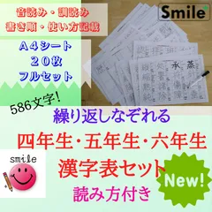 新セット★読み方使い方付き★4年生5年生6年生で習う漢字★586文字！書き順付