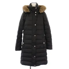 トミーヒルフィガー TOMMY HILFIGER ダウンコート ナイロン アウター ロング丈 フード フェイクファー L 黒 ブラック /BB