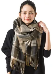 【在庫処分】[QUEENHEAD] [クイーンヘッド] 大判 マフラー 極上ふんわり ストール レディース メンズ 厚手 防寒 ショール 秋冬チェック